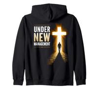 Under New Management - Christian Faith Graphic with Cross Sudadera con Capucha