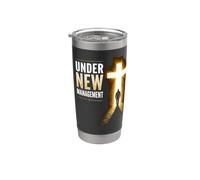 Under New Management - Christian Faith Graphic with Cross Vaso térmico de acero inoxidable de doble pared