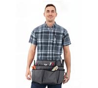 Under NY Sky Bolsa de herramientas, 12 bolsillos, 2 bucles, 1 bucle para martillo, lona Oxford resistente, cinturón de herramientas ajustable para hombres, mujeres, mecánicos, tiendas, electricistas,