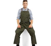 Under NY Sky Delantal Artesano - Sarga Verde Profesional - Correas de Espalda Cruzada Ajustable - Hombres, Mujeres, Ceramista, Alfarero, Mecánico, Maquinista, Jardinero, Artista, Tatuador, Manualidade