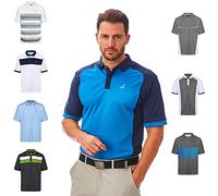 Under Par Hombres Polo de Secado rápido Transpirable Que Absorbe la Humedad de Calidad Golf Pro, 1657 - Azul marítimo/Azul Marino, S