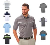 Under Par Hombres Polo de Secado rápido Transpirable Que Absorbe la Humedad de Calidad Golf Pro, 1704 - Carbón/Blanco, M