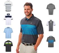 Under Par Hombres Polo de Secado rápido Transpirable Que Absorbe la Humedad de Calidad Golf Pro, 1774 - Carbón/Turquesa, S