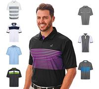 Under Par Hombres Polo de Secado rápido Transpirable Que Absorbe la Humedad de Calidad Golf Pro, 1774 - Negro/Mora, XXL