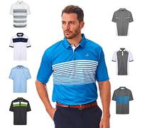 Under Par Hombres Polo de Secado rápido Transpirable Que Absorbe la Humedad de Calidad Golf Pro, 1774 - Azul Marino/Blanco, M