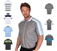 Under Par Hombres Polo de Secado rápido Transpirable Que Absorbe la Humedad de Calidad Golf Pro, 1784 - Negro/Carbón/Blanco/Tormenta, XXL