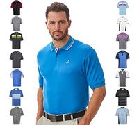 Under Par Hombres Polo de Secado rápido Transpirable Que Absorbe la Humedad de Calidad Golf Pro, 1874 - Azul marítimo/Blanco, S