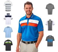 Under Par Hombres Polo de Secado rápido Transpirable Que Absorbe la Humedad de Calidad Golf Pro, 1892 - Azul marítimo/Naranja/Blanco, S