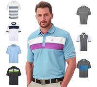 Under Par Hombres Polo de Secado rápido Transpirable Que Absorbe la Humedad de Calidad Golf Pro, 1892 - Azul Cielo/Morado púrpura, S