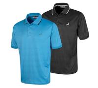 Under Par Polo de Golf para Hombre (Paquete de 2) en Tejido gofre elástico, Transpirable y con protección UV Camiseta Polo, Negro Y Turquesa, M