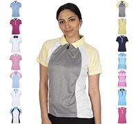 Under Par UPLTS1673 - Polo de Golf de Manga Corta con Cuello de Secado rápido en Contraste para Mujer, Talla 14