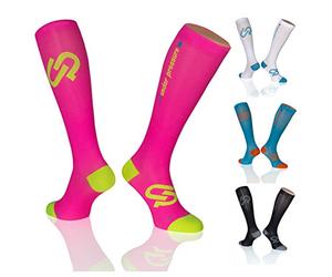 under pressure sox Equipo de compresión Deportivo bajo presión Ultraligero (Fuerte compresión: 20-22 mmHg) Fabricado en Alemania, Color Pizarra, tamaño Gr. 43-46 (Wadenumfang: 32-42cm)
