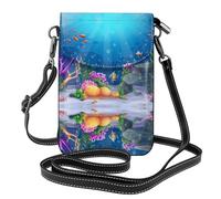 Under Sea - Bolso cruzado de cuero con estampado para teléfono, mini bolso cruzado para mujer, tarjetero multifuncional y cartera