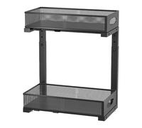 Under Sink Organizer, 2-Tier Storage Rack, 19.69x15.67x8.07inches, Height Adjustable Shelf, Space-Saving Design, Household Organizer, for Kitchen, Pantry, Closet, Bathroom, Laundry Room, Black/White