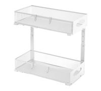 Under Sink Organizer, 2-Tier Storage Rack, 19.69x15.67x8.07inches, Height Adjustable Shelf, Space-Saving Design, Household Organizer, for Kitchen, Pantry, Closet, Bathroom, Laundry Room, Black/White