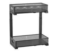 Under Sink Organizer, Two Tier Rack, 19.69x15.67x8.07 Inches Adjustable Storage Shelf, Space Saving Household Stand for Bathroom Laundry Room or Cupboard Organization and Cleaning Supply Arrangement