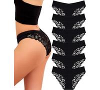 UNDER THE SEA Ropa interior sexy para mujer, sin costuras, de encaje suave, hipster, bragas de bikini para mujer, paquete de 6 unidades S-XL, Juego de 2 a 6 unidades, XL