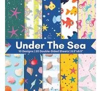 Under The Sea Scrapbook Paper Craft Pad: 10 Sea Life Designs, 20 Double-Side Sheets Printed on 8.5"x8.5" Size Paper With Premium Color. Great For Card ... Album, Decoupage, Cardstock, DIY and More!