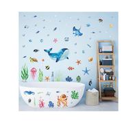 Under the Sea Wall Stickers Fish Wall Stickers Ocean Whales Wall Decals for Kids Room Baby Nursery Bathroom