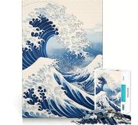 Under The Wave Kanagawa,Rompecabezas de 1000 Piezas para Adultos,Juego de Memoria Cerebral,Encaje Huecos,Actividad Relajante para la Mente (38x26cm)