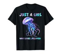 Under Watercolor Sea Ocean Just A Girl Who Loves Jellyfish Camiseta