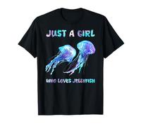 Under Watercolor Sea Ocean Just A Girl Who Loves Jellyfish Camiseta