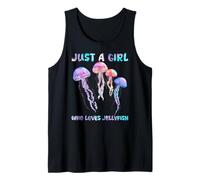 Under Watercolor Sea Ocean Just A Girl Who Loves Jellyfish Camiseta sin Mangas