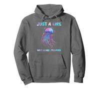Under Watercolor Sea Ocean Just A Girl Who Loves Jellyfish Sudadera con Capucha