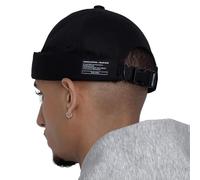 UNDERCONTROL Gorra de Pescador sin Visera puño Enrollado Estilo Marinero Leon Harbour sin Visera Estilo Miki Skull Docker Beanie Gorra táctica Trawler con aro para Hombres y Mujeres (Negro)
