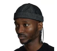UNDERCONTROL Gorra de Reloj Coreana Extragrande de Gran tamaño sin alas para Cabeza Grande Etiqueta de Acero Ajustable algodón Unisex Talla Grande Denim Black (Negro Vaquero)