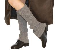 UNDERCONTROL Invierno Cachemira Lana Mezcla De Costilla Cálido Tamaño Generoso Muslo Calcetines Altos Y2k Calentadores De Piernas Ballet Botas Largas Calcetines Sin Pies Corea (Gris)