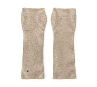UNDERCONTROL Mujer Mezcla de Lana Cachemira Etiqueta Dorada Pulgar Abierto Guantes Largos Sin Dedos Mensajes de Texto Teléfono Celular Guantes Corea (Beige)
