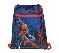 Undercover Bolsa de deporte con cierre de seguridad, con bolsillo con cremallera, aprox. 32 x 41 cm, diseño de Spider-Man, azul
