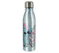 Undercover Botella de Aluminio 600 ml Stitch y Angel Estampado con Tapón de Rosca, Diseño Único, THERMOS