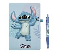 Undercover - Cuaderno Disney Stitch - tapa dura con motivo Squishy en 3D - 60 hojas de papel FSC - con birlos en caja de regalo - para niños y adolescentes