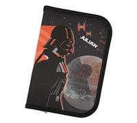 Undercover Estuche de Star Wars con nombre personalizado, estuche para niños con contenido y bolígrafos, estuche escolar, para niños, Star Wars Negro, Estuche para lápices