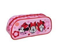 Undercover Estuche para lápices de Minnie Mouse, rosa con estampado floral, para niños y adolescentes, 22 x 9,5 x 9 cm