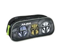 Undercover Estuche para niños de Star Wars, personalizable con nombre, estuche DarthVader con contenido, bolígrafos, estuche escolar, escolar, comienzo escolar infantil, Estuche gris, 22,5 x 9,5 x 9