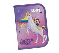 Undercover Estuche personalizado con nombre de la Academia Unicorn Academy con nombre, estuche escolar, estuche escolar, para niñas y niños, artículo para fans, Estuche Unicorn Academy Lila, 13.5 x