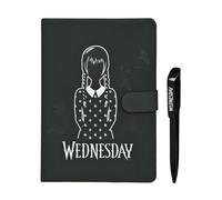 Undercover - Juego de cuaderno Wednesday A5 - Cierre magnético, 80 hojas de papel FSC, bolígrafo - Elegante juego de escritura para notas y creatividad