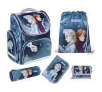 Undercover Juego de mochila escolar de 1ª clase, contenido personalizado con nombre, mochila escolar para niños y niñas, Frozen (Azul Oscuro), 5-teilig