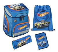 Undercover Juego de mochilas escolares de 5 piezas, para niñas de 1ª clase, con contenido personalizado, estuche escolar, diseño de Scooli, Hot Wheels
