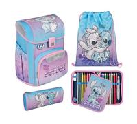 Undercover Juego de mochilas escolares de 5 piezas, para niñas de 1ª clase, con contenido personalizado, estuche escolar, diseño de Scooli, Lilo & Stitch, Juego de mochila escolar