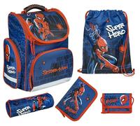 Undercover - Set de Mochila Escolar Spider Man Clou - 1er Curso de Primaria - Set de Varias Piezas con Monedero, Bolsa de Deporte, Estuche y Mochila - niños