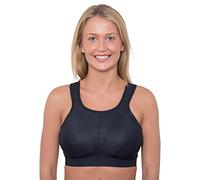 Undercover Sujetador deportivo sin aros y sin relleno, con tirantes anchos, con extensor de sujetador gratuito D-J Copas, Negro, 120D