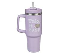 Undercover - Taza de vacío Pusheen con pajita - 880ml de capacidad - Taza de acero inoxidable con asa - Sin BPA