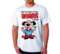 Underdog Cartoon T-Shirt Jay Ward Bullwinkle Rocky Hanna Barbera Cereal White S