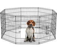 Underdog Corralito de 8 Paneles Adecuado para Perros/Cachorros/Gatos y Conejos, Plegable, Ideal para Uso en Interiores y Exteriores, Corral de Juegos para Cachorros (76 cm, Negro)