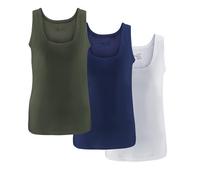 UNDEREA Pack de 3 camisetas interiores para niños, clásicas, acanaladas finas de 100% algodón peinado, para la escuela, deportes, uso diario, 13-15 años