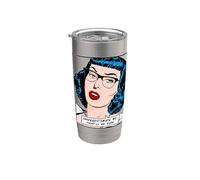 Underestimate Me That'll Be Fun Vintage Pop Art Girl Cita Vaso térmico de acero inoxidable de doble pared